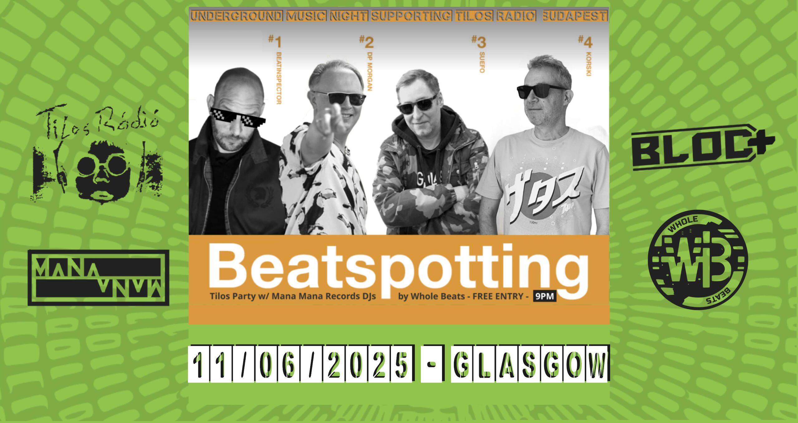 Event Flyer Event Flyer showing participating DJs , brand logos nad brief description of the event